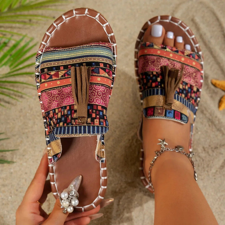 Azura Boho Tassel Flats