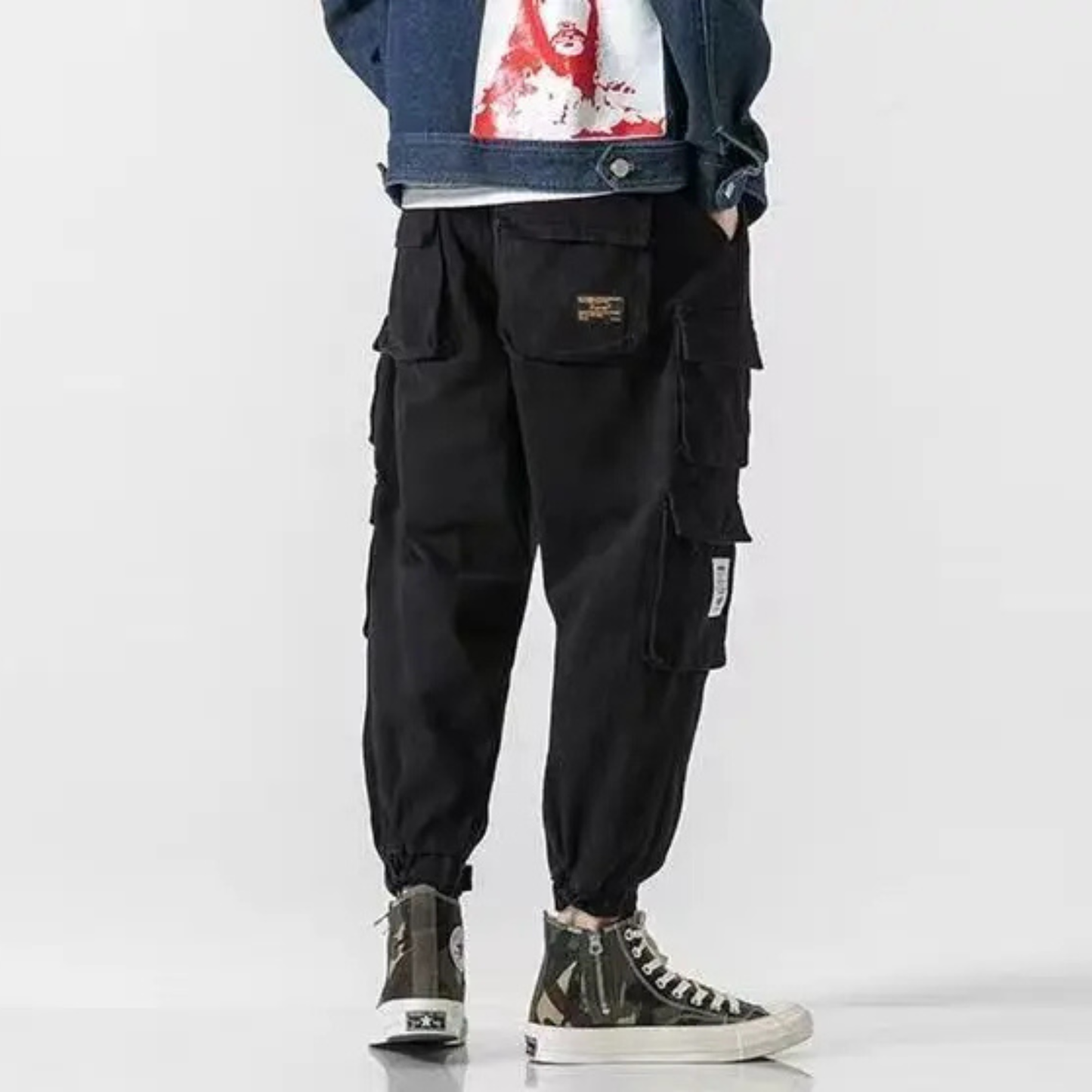 Men's Cargo Pants - Multi-Pocket Jogger Elasticated Cuff