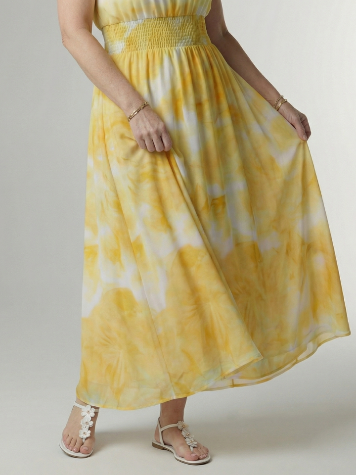 Sylin | Halter Midi Dress with Gathered Detail