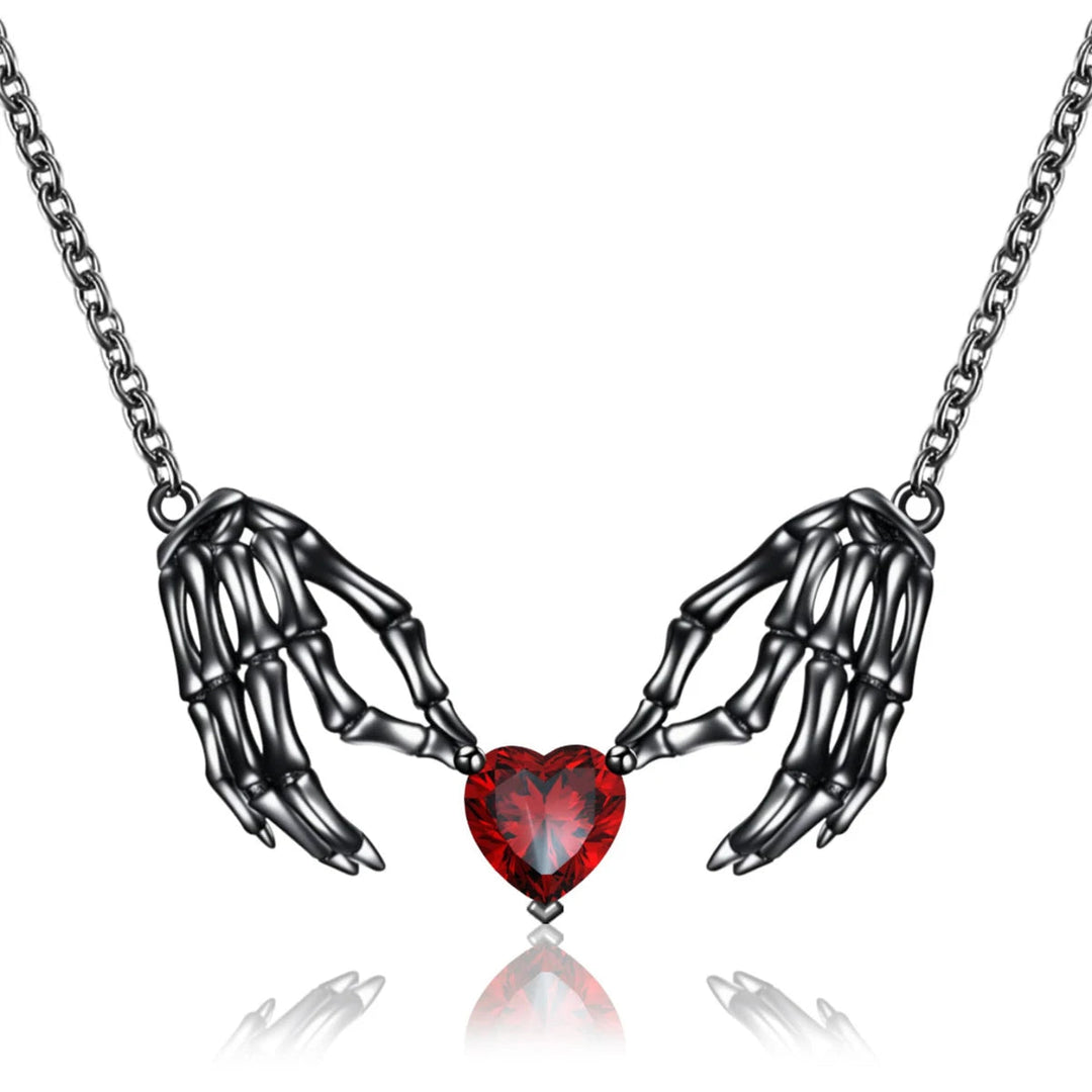 Skeleton Heart Pendant Necklace