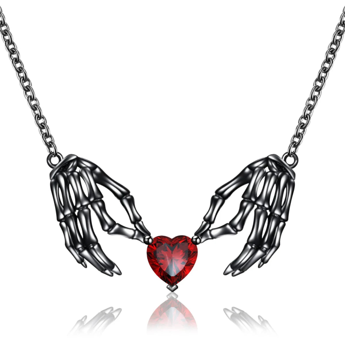 Skeleton Heart Pendant Necklace
