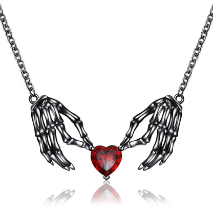 Skeleton Heart Pendant Necklace