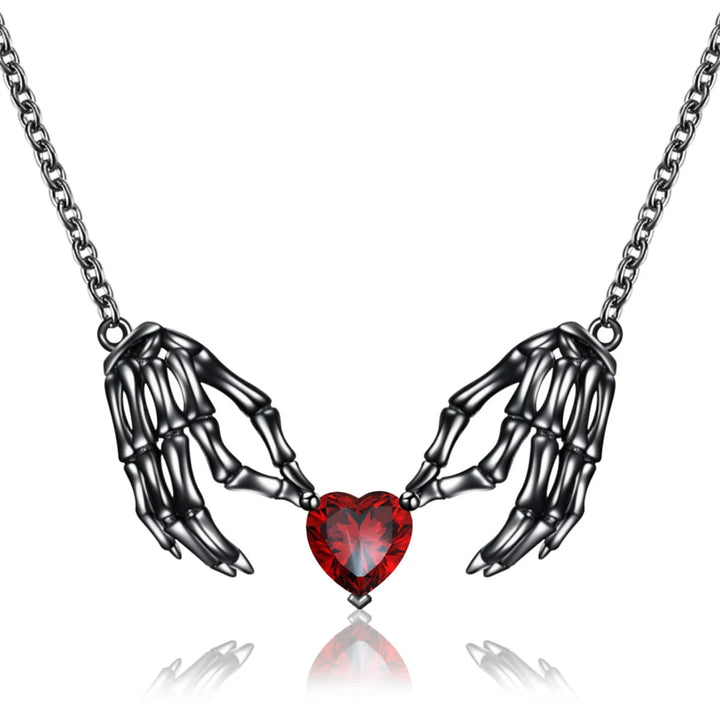 Skeleton Heart Pendant Necklace