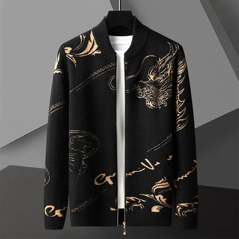 Dragon Crest Wool Cardigan