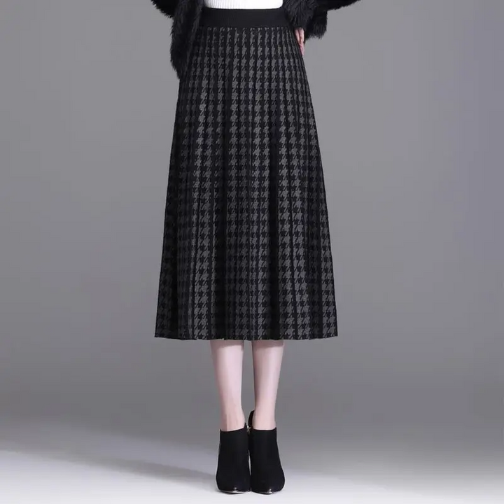 Monroe Houndstooth Midi Skirt