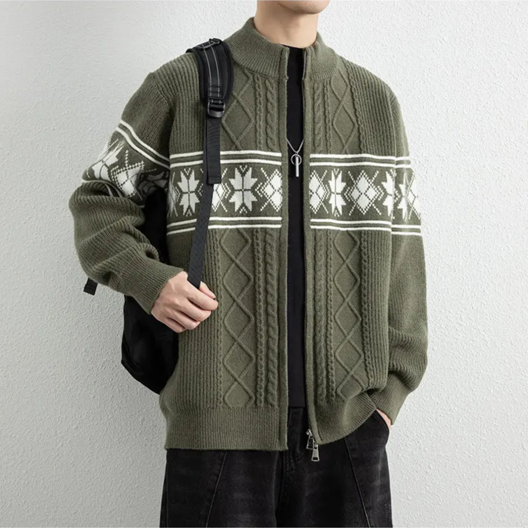 Nordic Knit Zip Cardigan