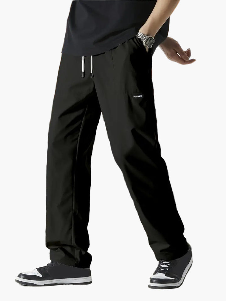 Men's Track Pants - Drawstring Waist Straight Leg Full Length