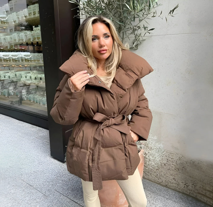 Keira | Belted Zipper Puffer Jacket