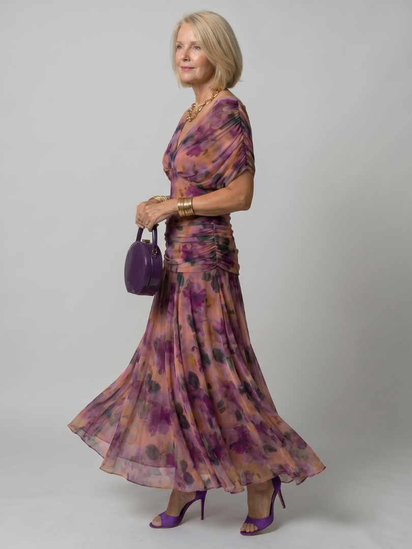 Calen | Flow Midi Dress" can be rewritten as "Calen | Midi Dress with Flowing Design.