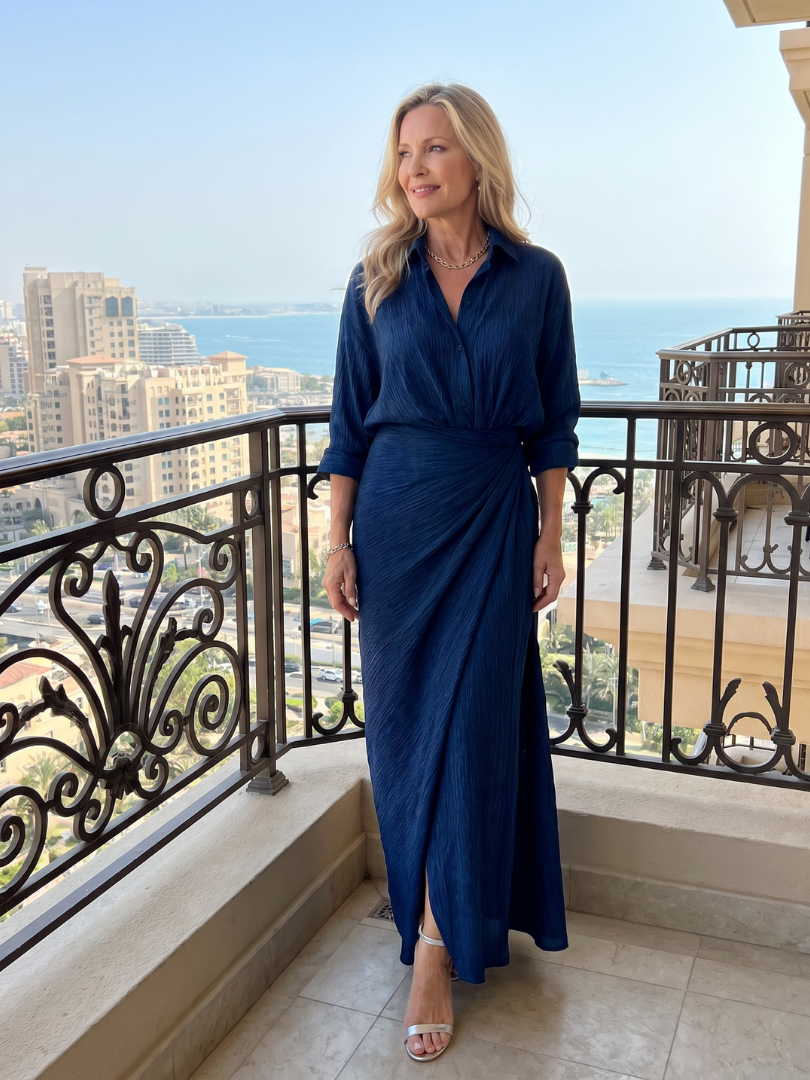 Mirque | Maxi Dress with Long Sleeve Wrap Front