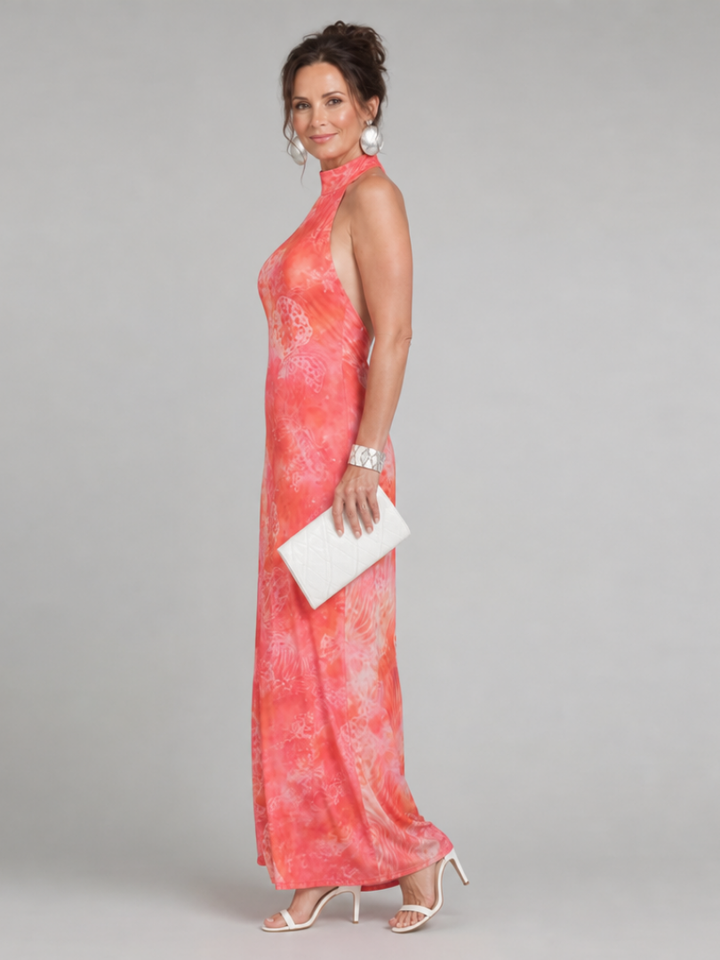 Coraline | Maxi Dress with Halter Neck and Printed Design