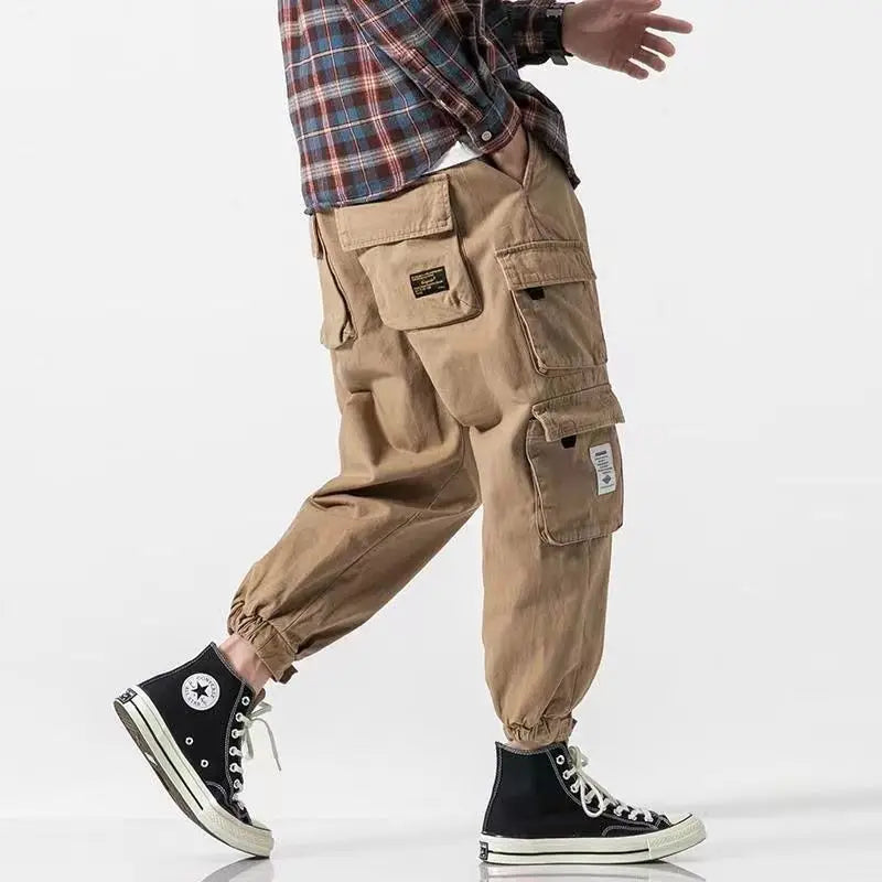 Men's Cargo Pants - Multi-Pocket Jogger Elasticated Cuff