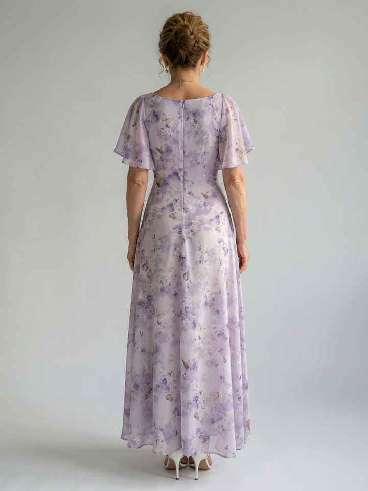 Vaelis | Midi Dress with Flutter Sleeves