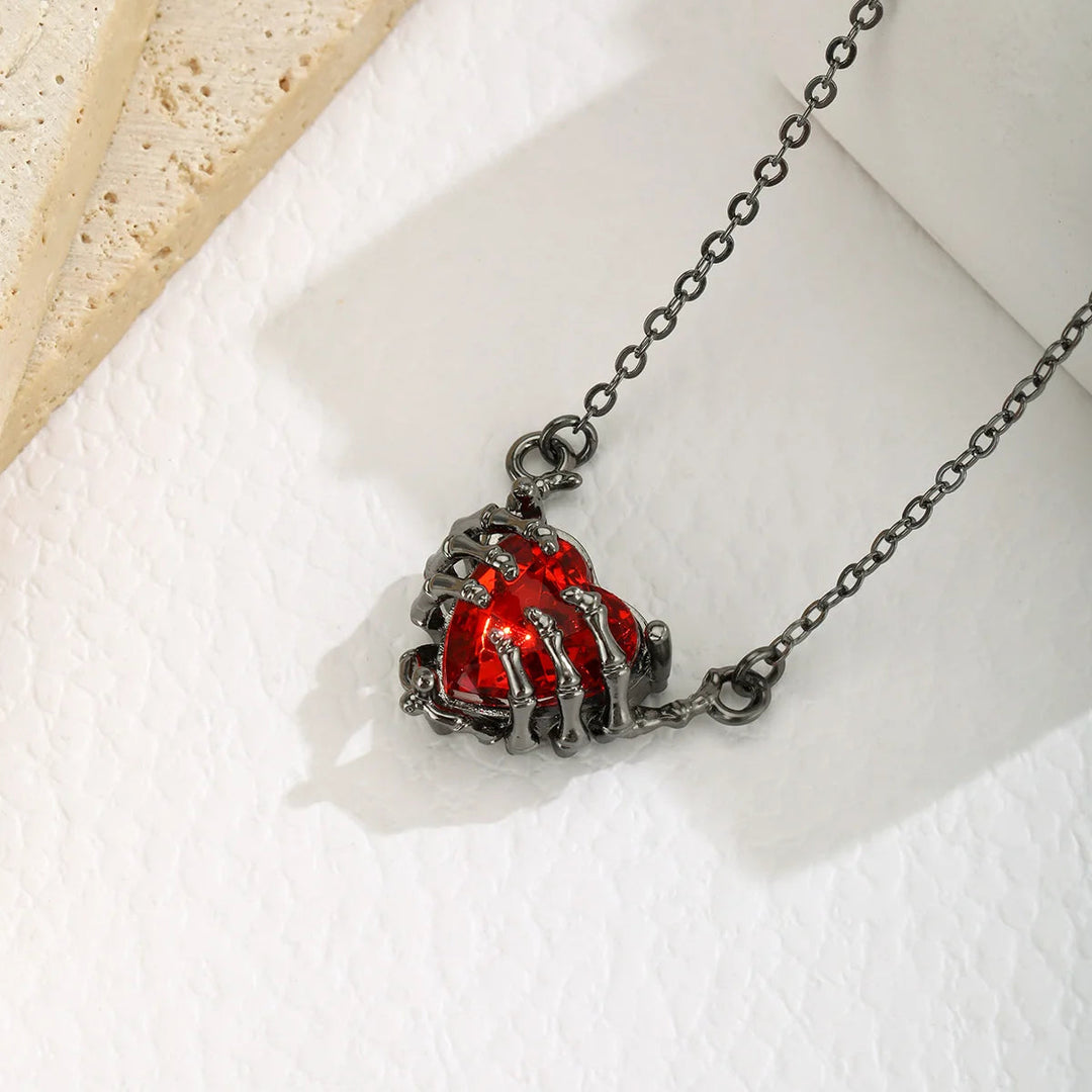 Skeleton Heart Pendant Necklace