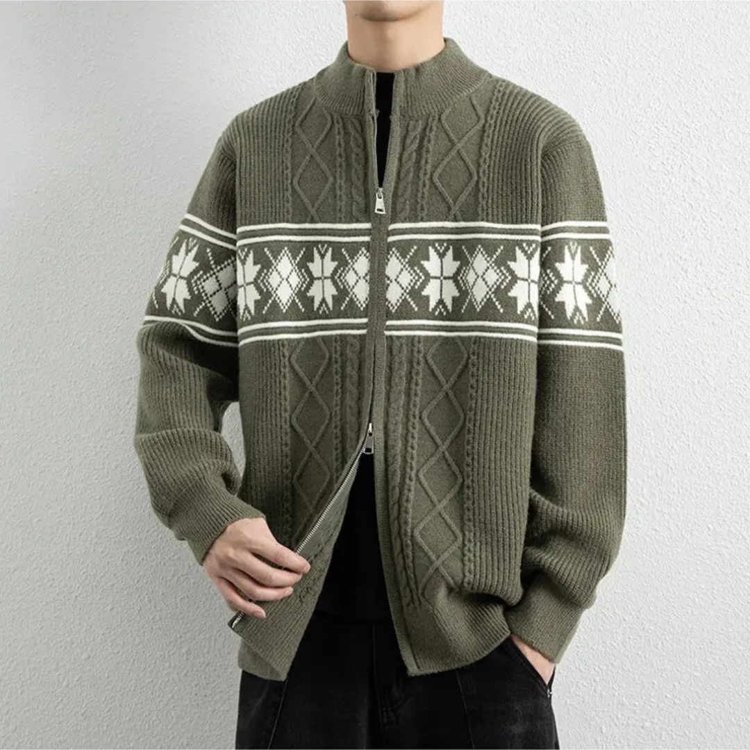 Nordic Knit Zip Cardigan