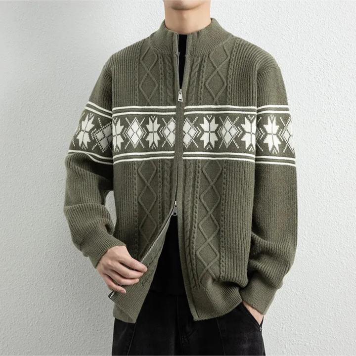 Nordic Knit Zip Cardigan