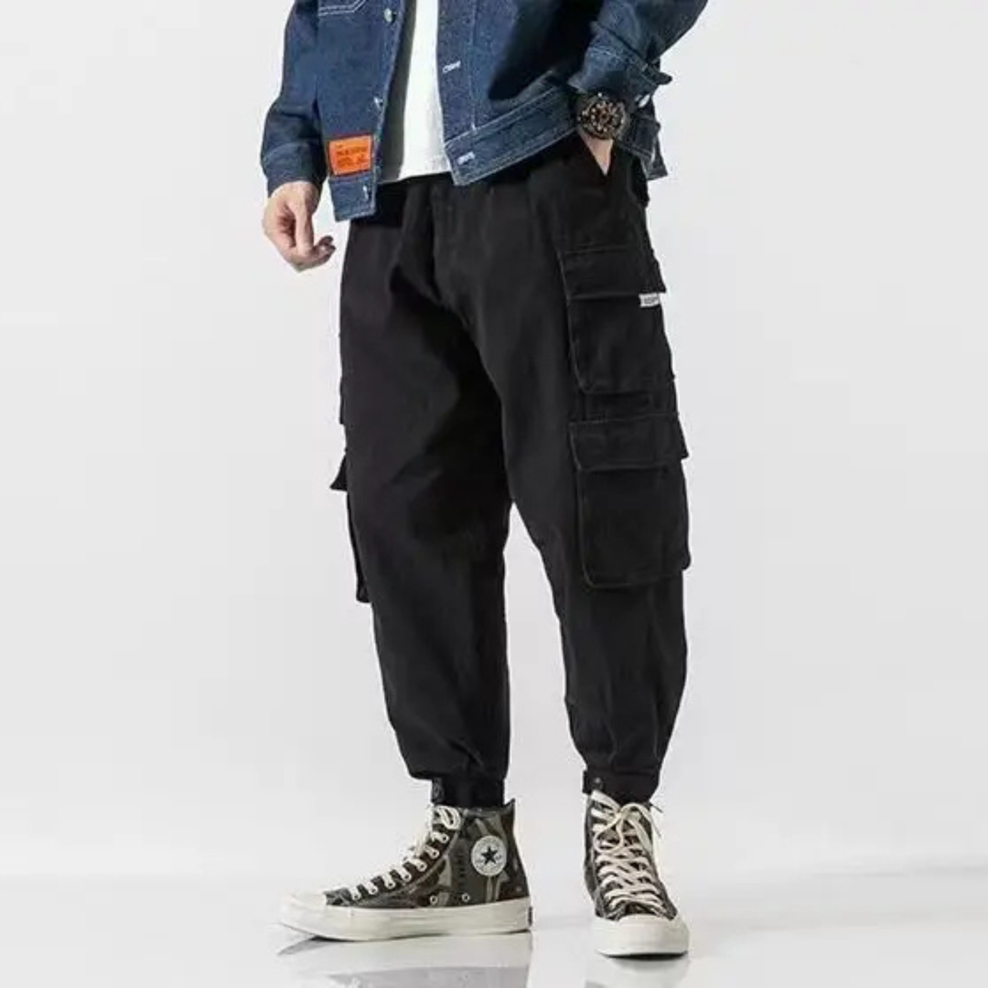 Men's Cargo Pants - Multi-Pocket Jogger Elasticated Cuff