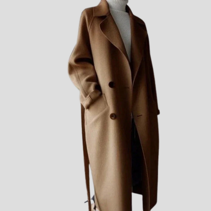 Evelyn™ | Elegant Long Wool Coat