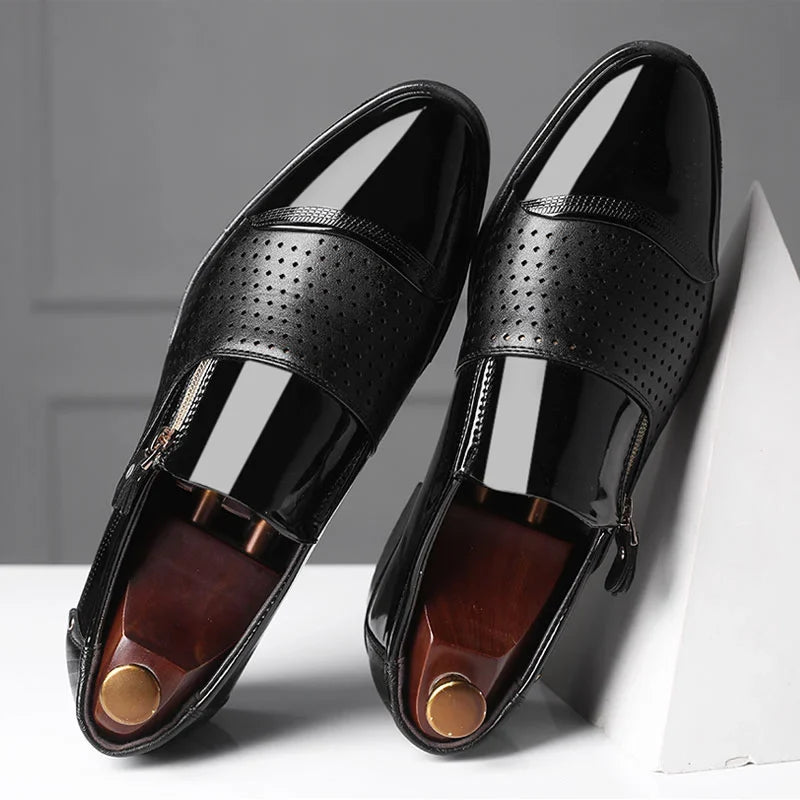 Baron Dual-Texture Zip Loafer