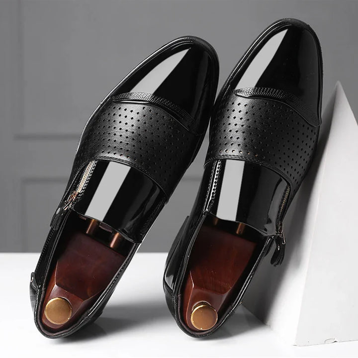 Baron Dual-Texture Zip Loafer