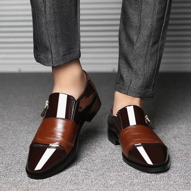 Baron Dual-Texture Zip Loafer