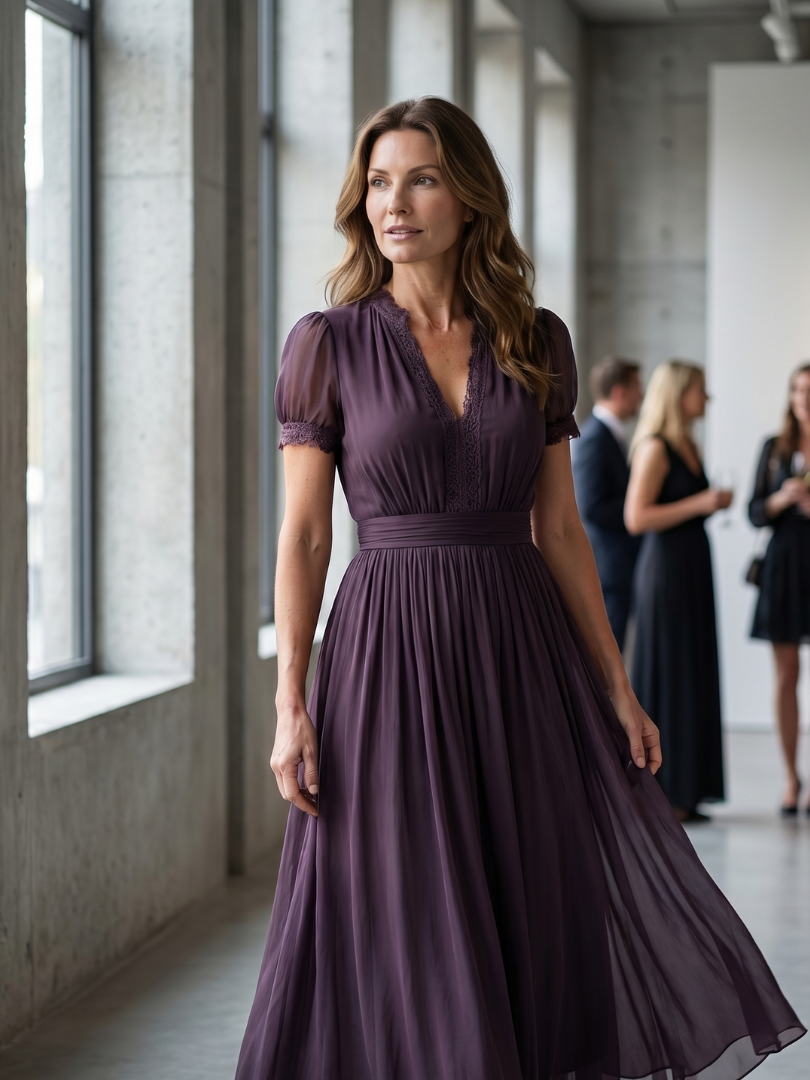 Elia | Keyhole Maxi Dress with Gathered Waist