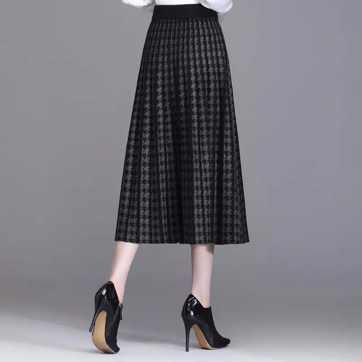 Monroe Houndstooth Midi Skirt