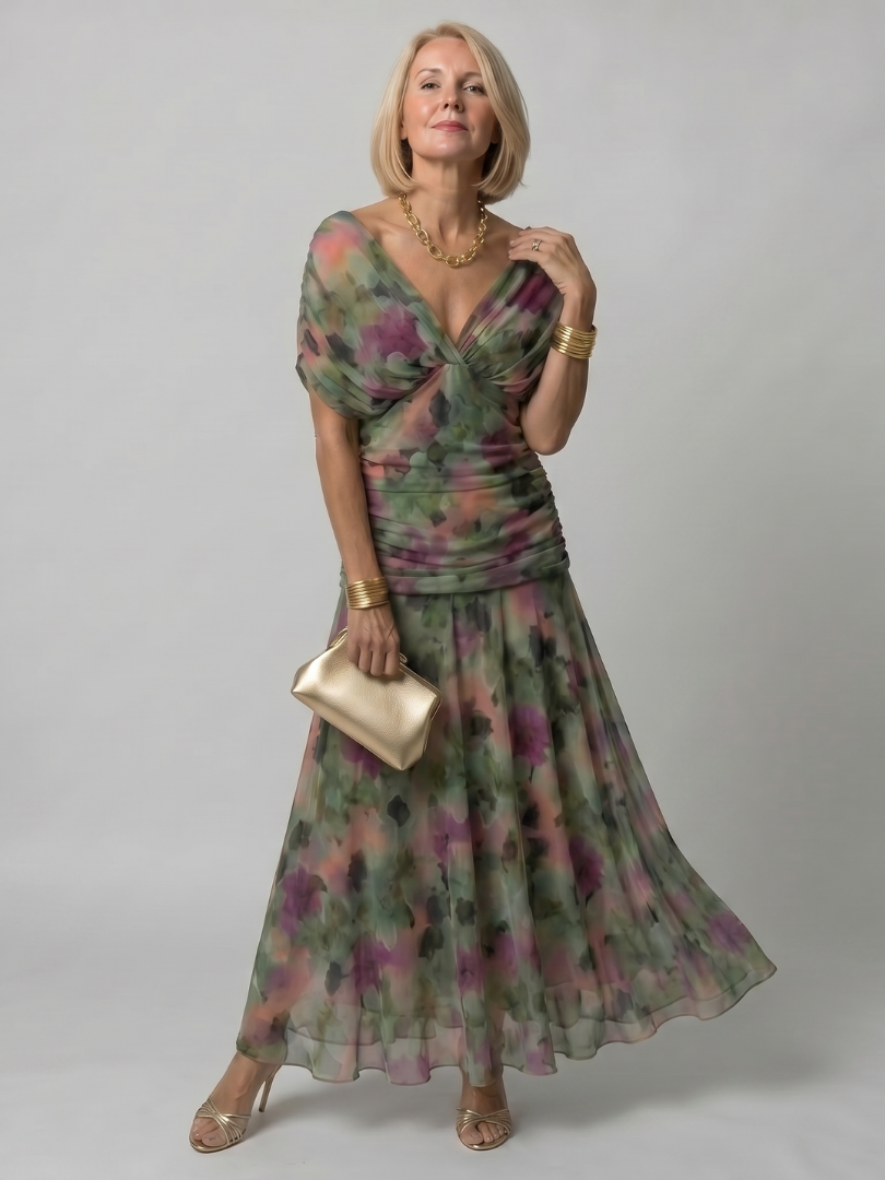 Calen | Flow Midi Dress" can be rewritten as "Calen | Midi Dress with Flowing Design.