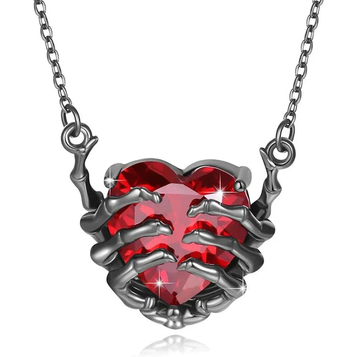 Skeleton Heart Pendant Necklace