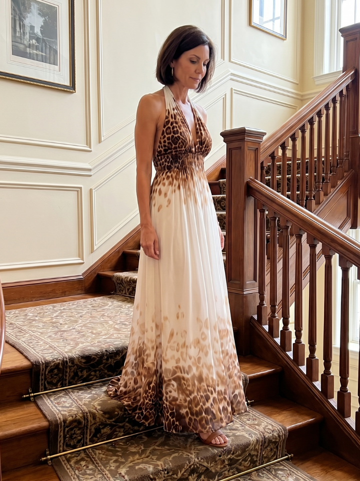 Orlune | White Midi Dress with Pleated Design