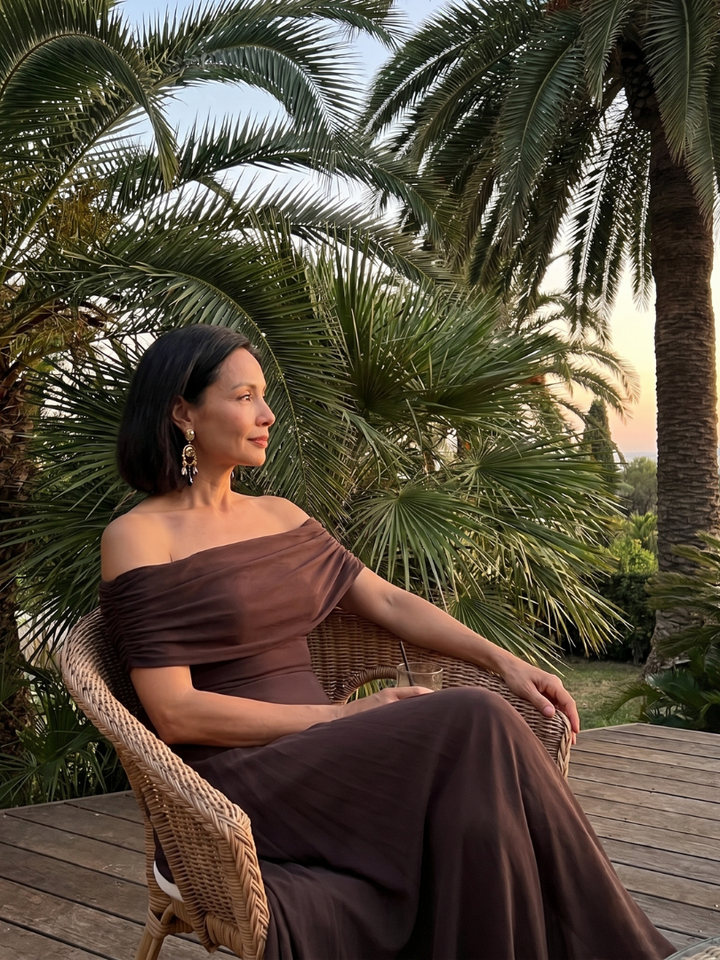 June | Off-Shoulder Draped Midi Dress