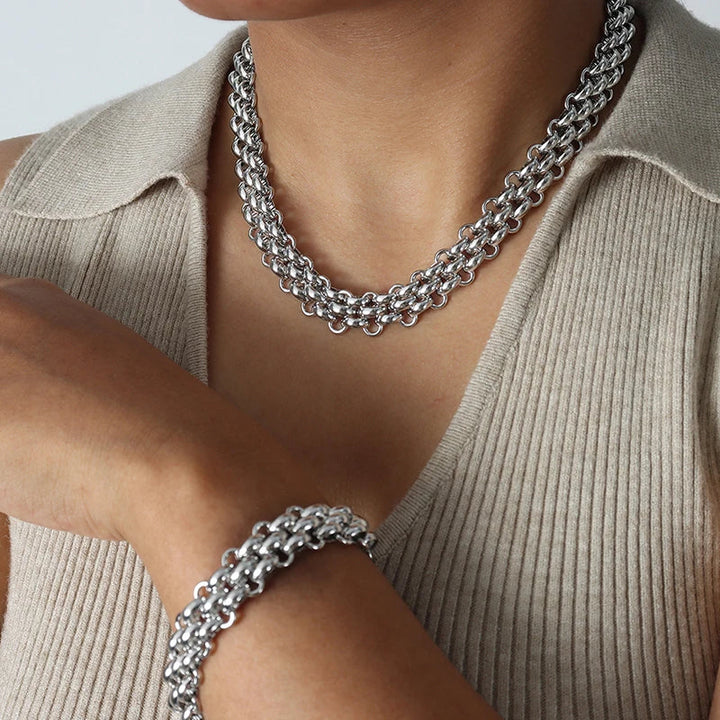Signature Link Necklace & Bracelet Set
