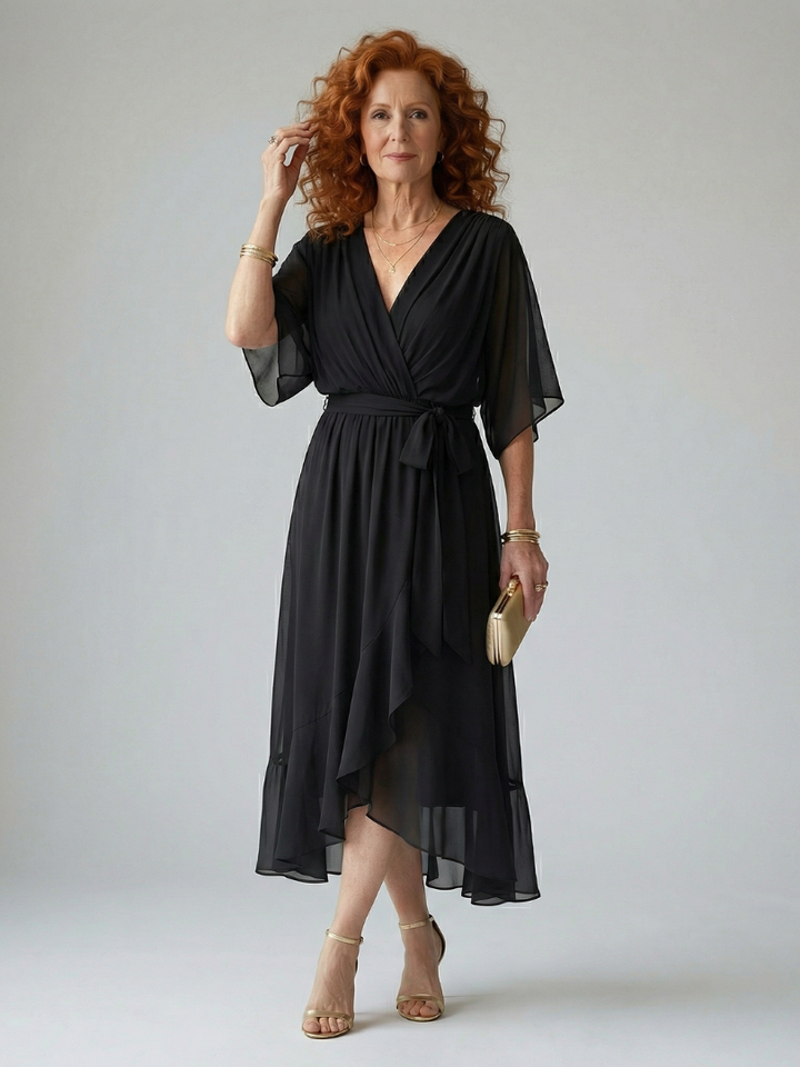 Elric | Flowing Midi Dress in Light Fabric