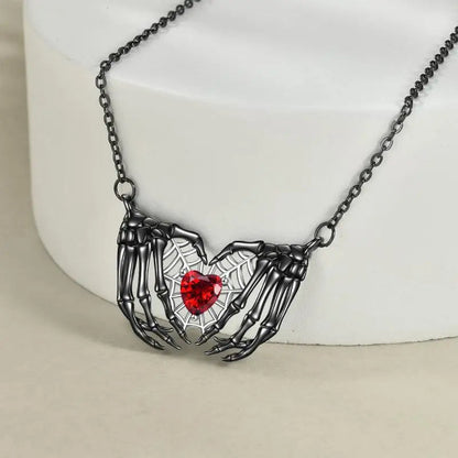 Skeleton Heart Pendant Necklace