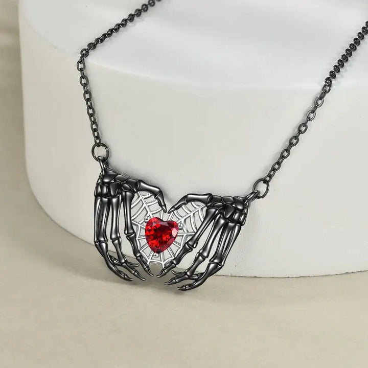 Skeleton Heart Pendant Necklace
