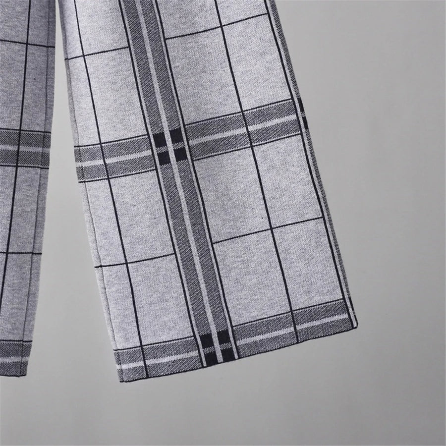 Palazzo Plaid Trouser