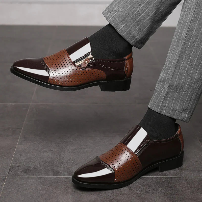 Baron Dual-Texture Zip Loafer