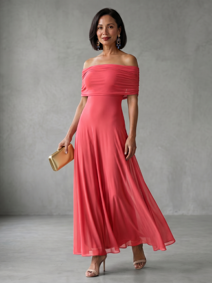 June | Off-Shoulder Draped Midi Dress