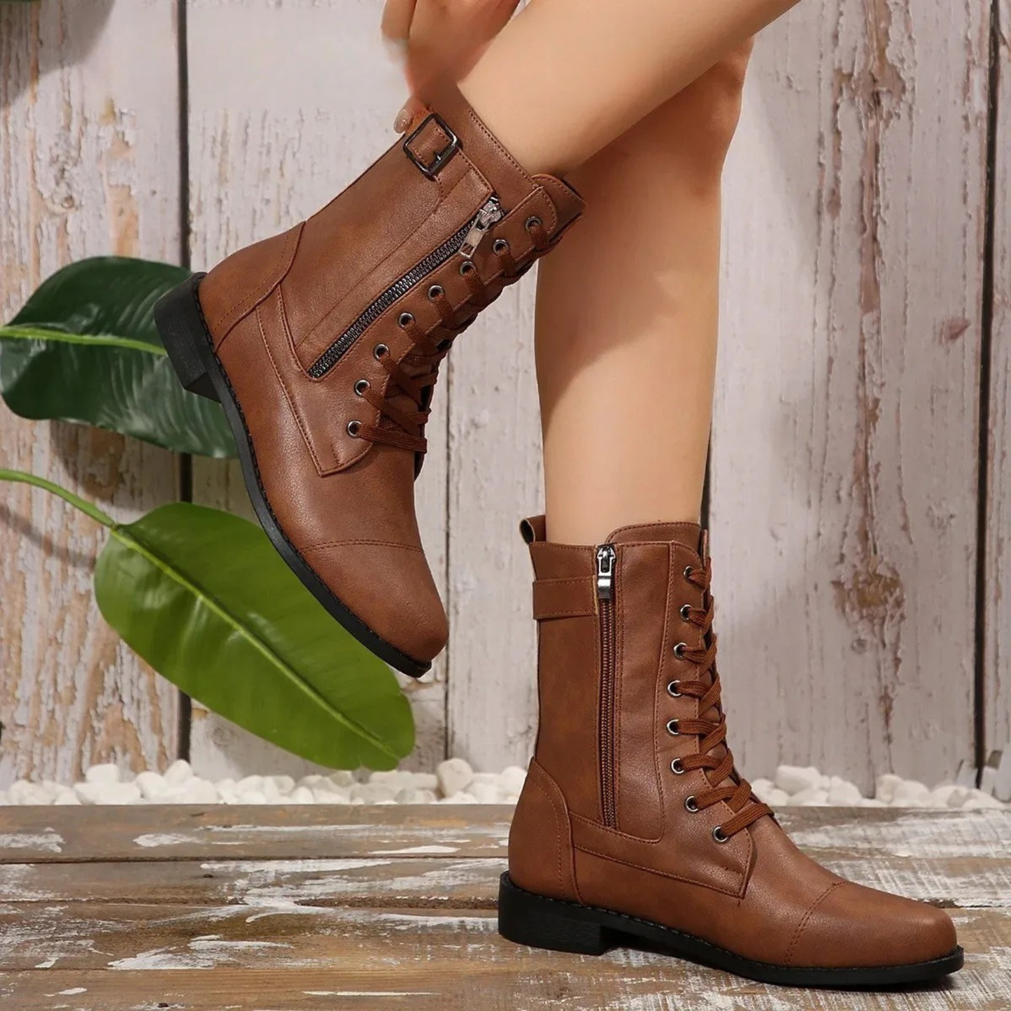 Milano Lace-Up Zip Boot