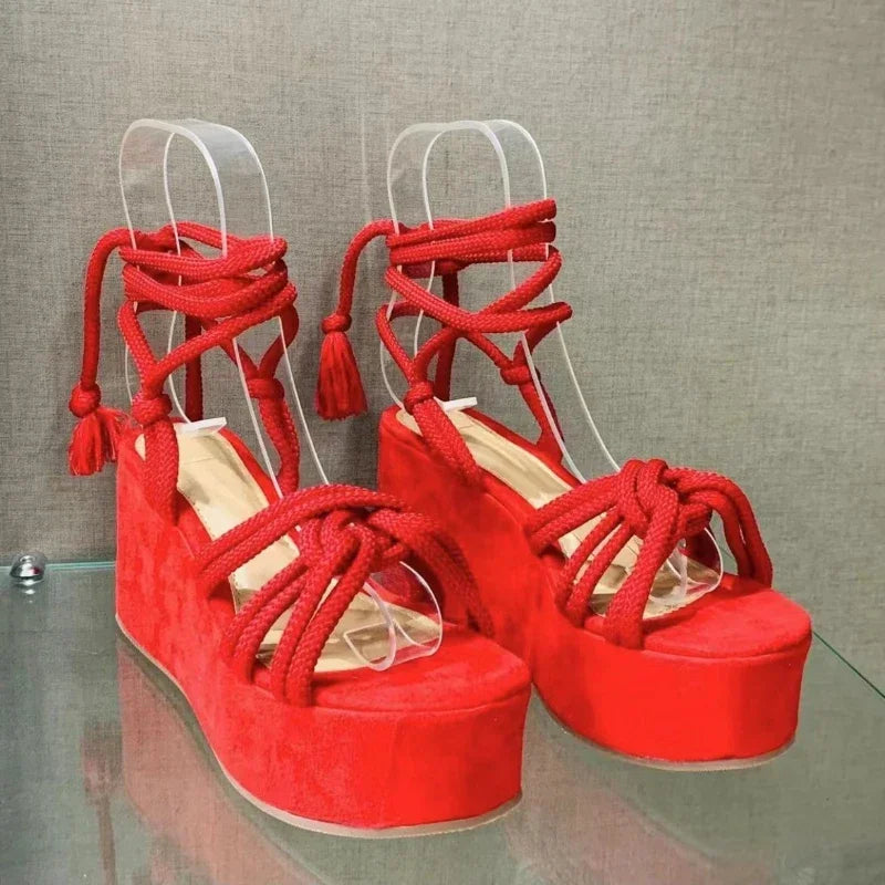 Horizon Lace-Up Platform Wedge
