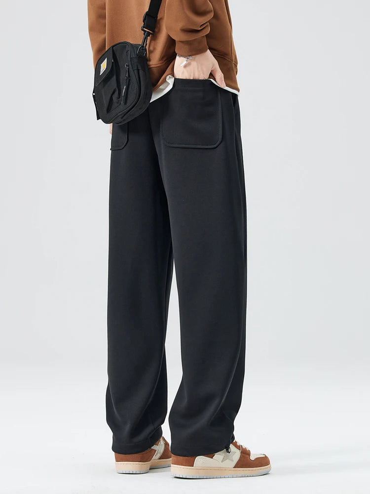 Men's Tapered Jogger Pants - Elasticated Cuff Pleat Front
