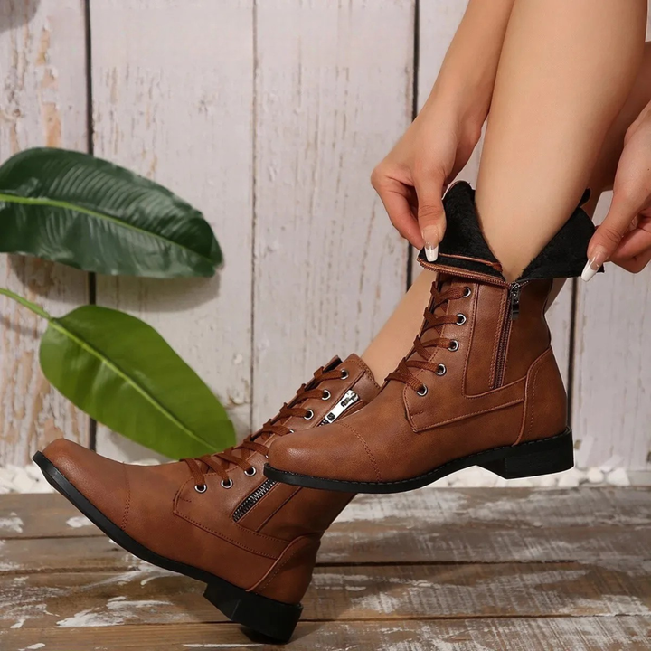 Milano Lace-Up Zip Boot