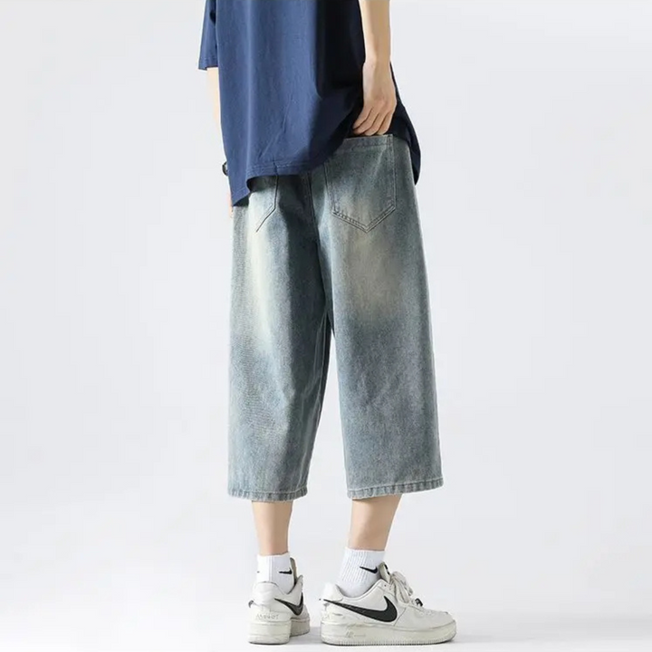 District Wide-Leg Denim Short