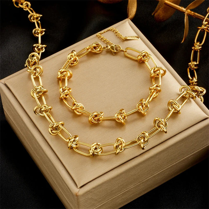 Aviana Knot Necklace & Bracelet Set