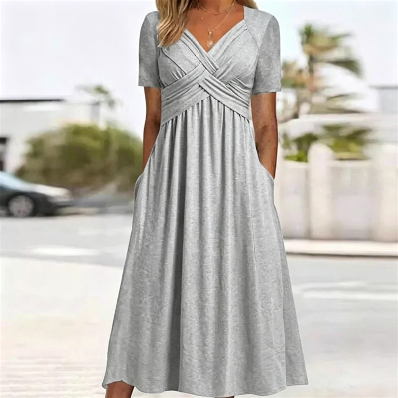 Margaret™ | Flattering V-Neck Dress