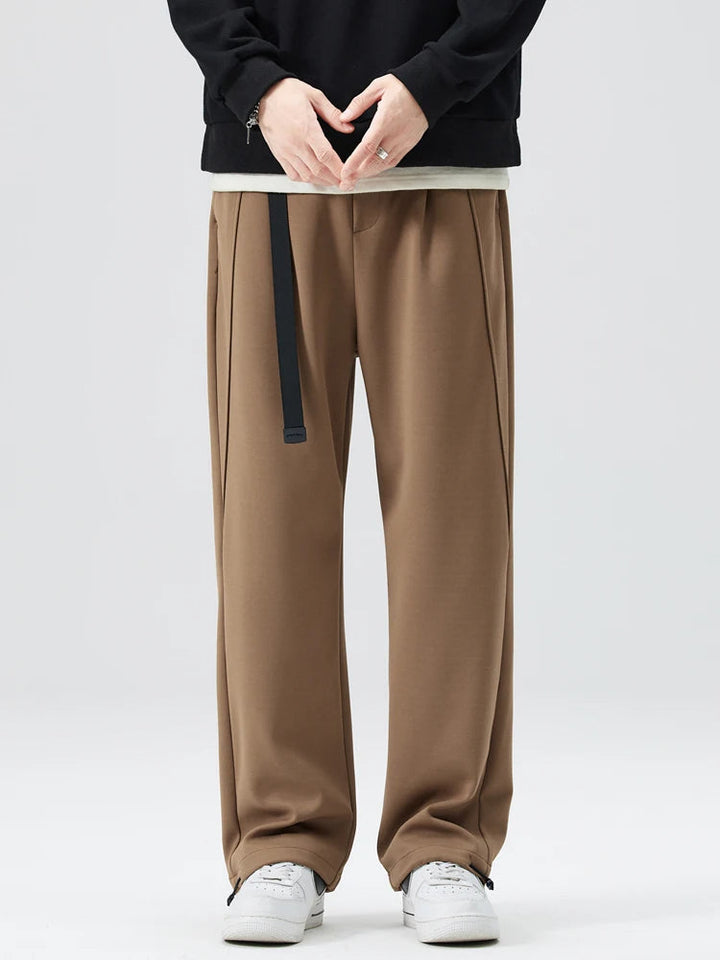 Men's Tapered Jogger Pants - Elasticated Cuff Pleat Front