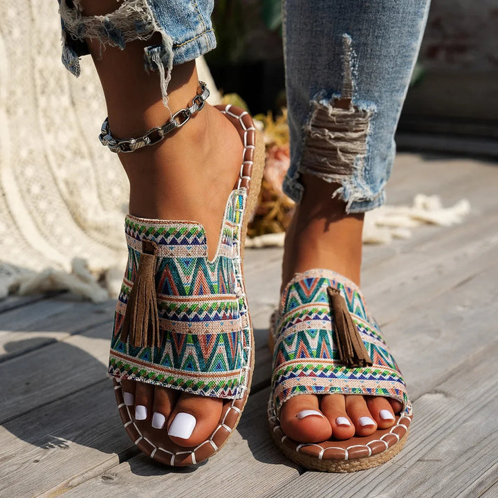 Azura Boho Tassel Flats