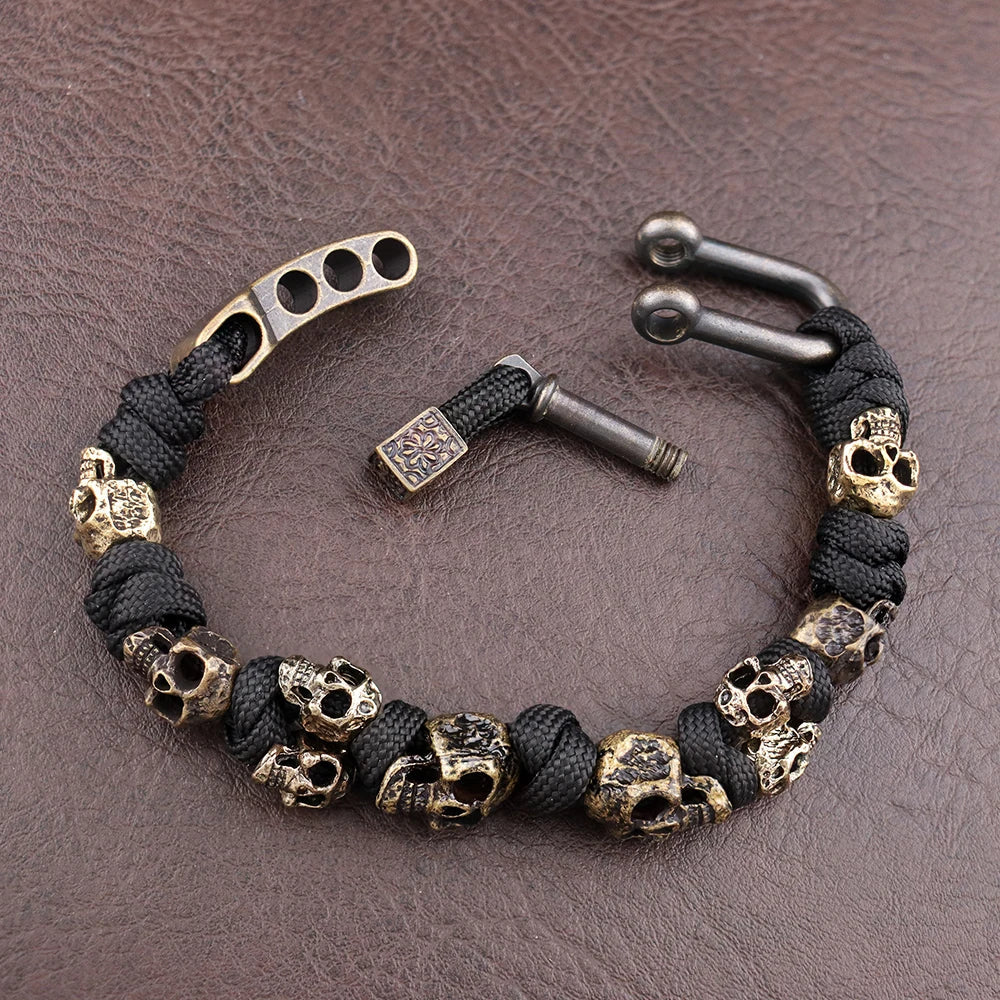 Skull Braided Paracord Bracelet