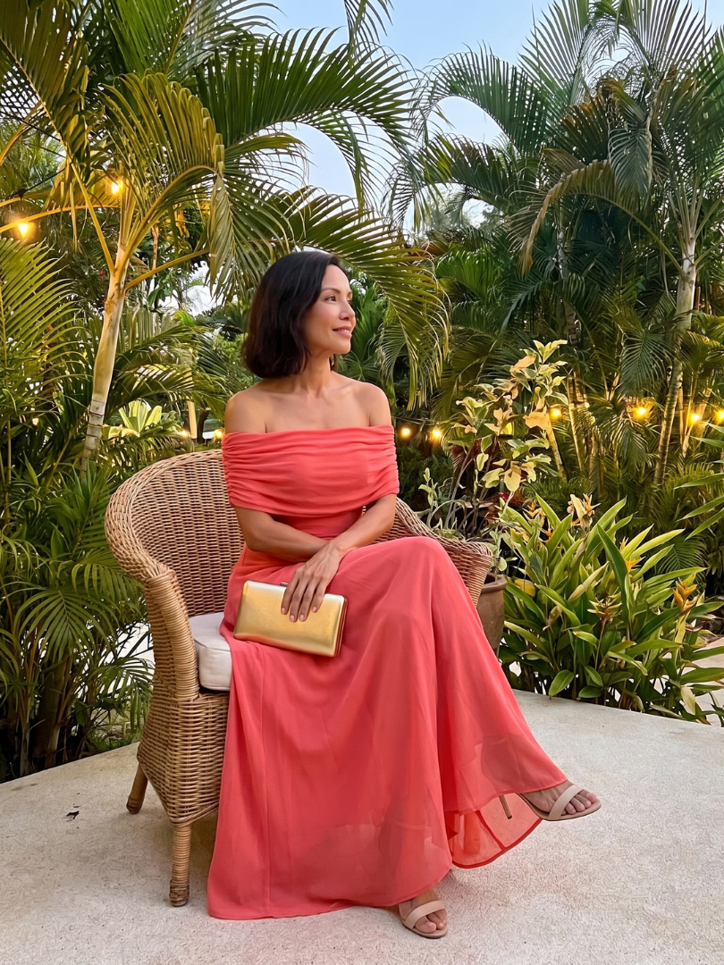 June | Off-Shoulder Draped Midi Dress