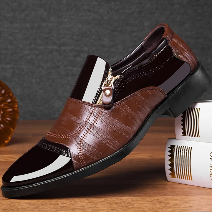 Baron Dual-Texture Zip Loafer